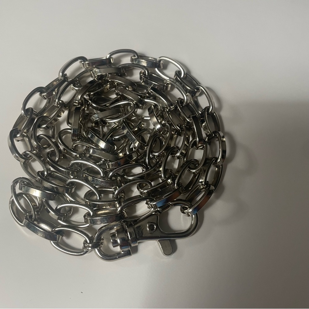 Vintage Silver Metal Chain Link Belt 38” XS S